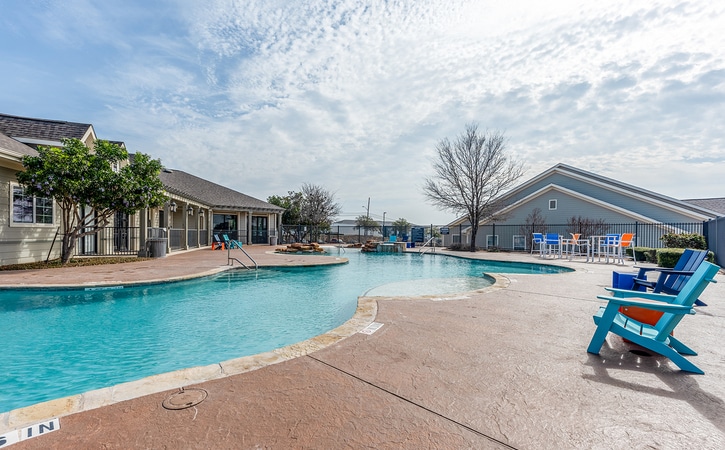 high view off campus apartments near utsa san antonio resort style pool lounge seating